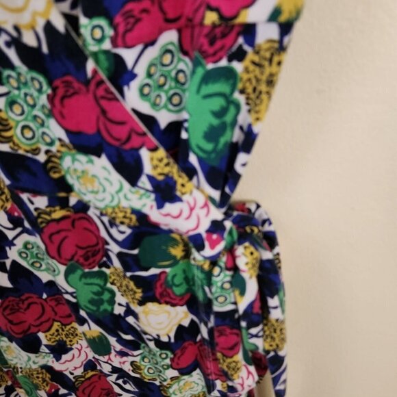 Boden Floral Print Stretch Jersey Wrap Midi Dress Size 4L - Picture 11 of 14